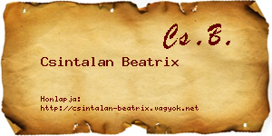 Csintalan Beatrix névjegykártya